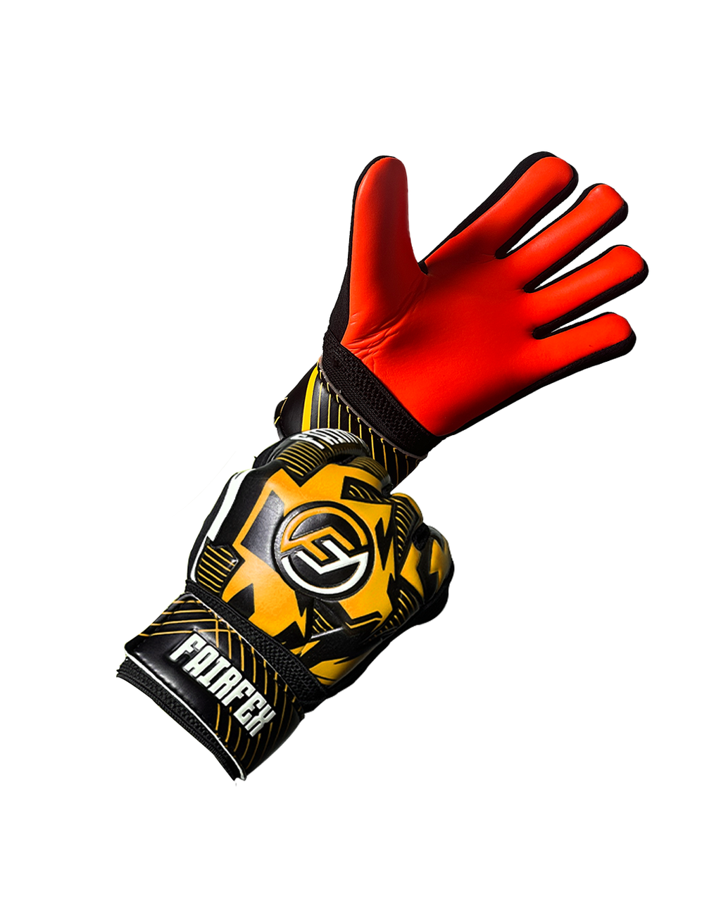 Football Goalkeeper Gloves (Size 5 - Orange)