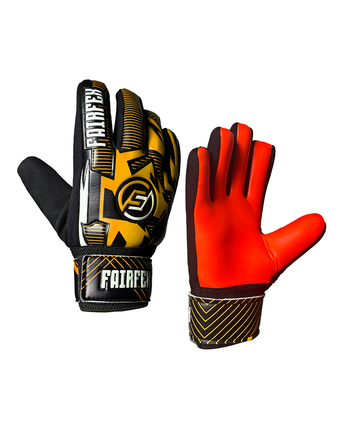 Football Goalkeeper Gloves (Size 5 - Orange)