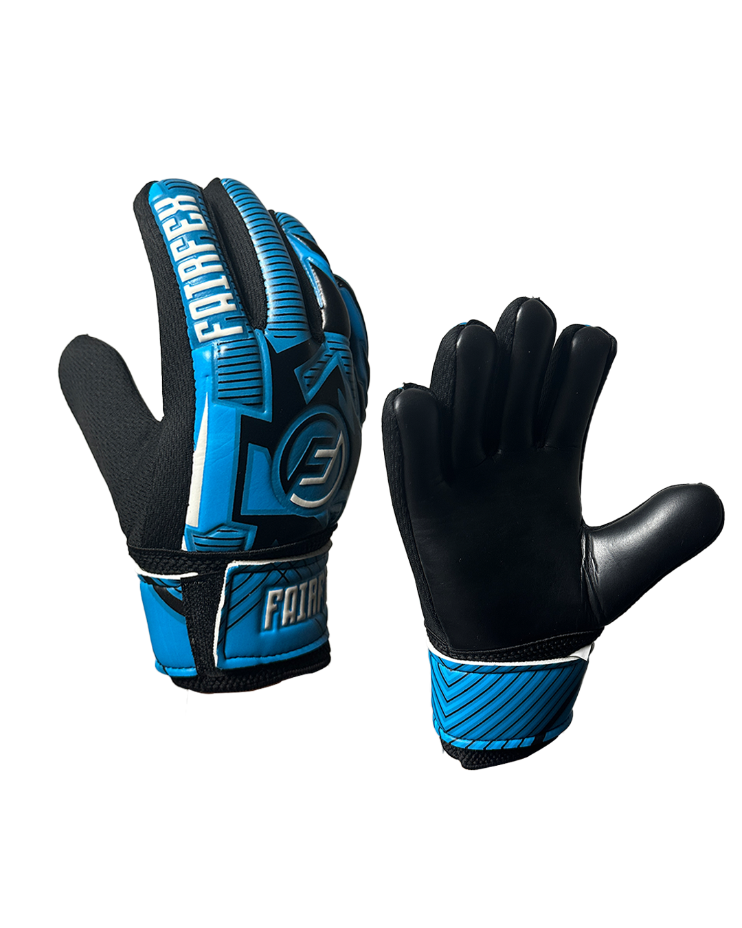 Football Goalkeeper Gloves (Size 4 - Blue)