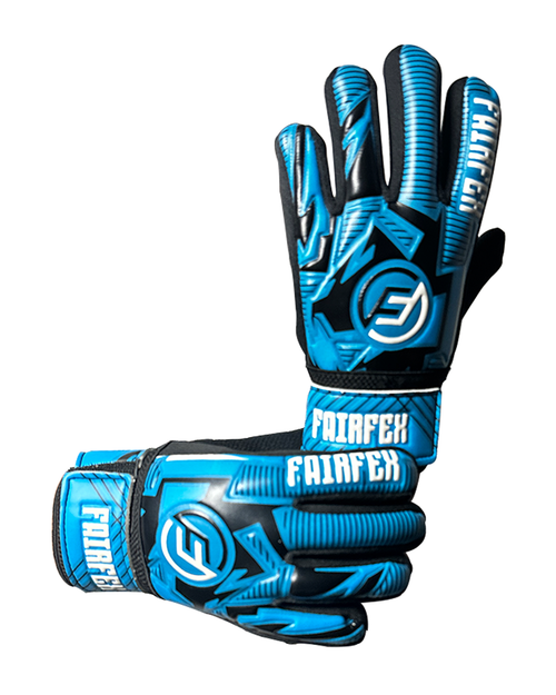 Football Goalkeeper Gloves (Size 4 - Blue)
