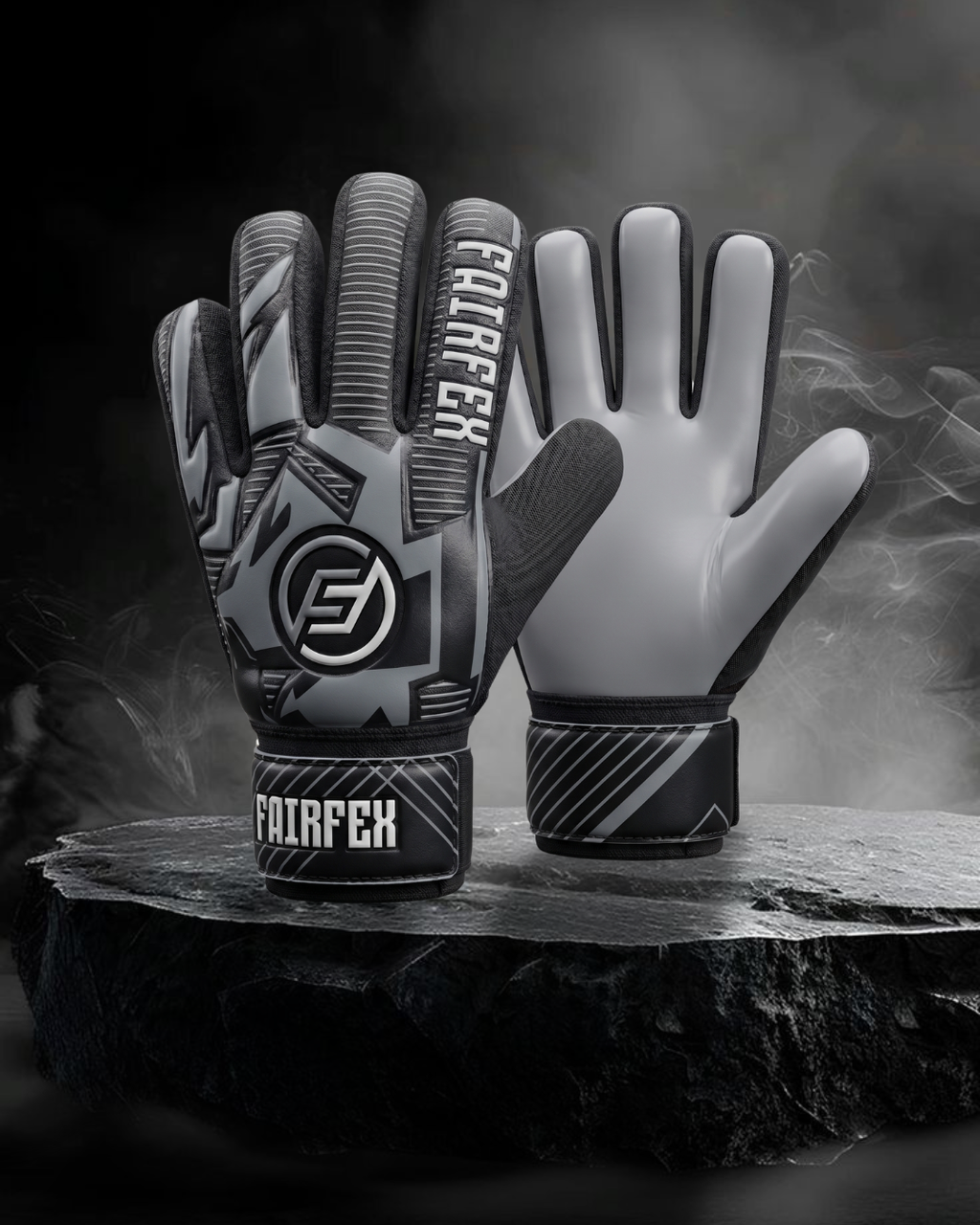 Football Goalkeeper Gloves (Size 6 - Gray)