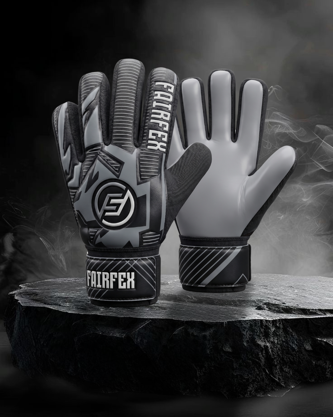 Football Goalkeeper Gloves (Size 6 - Gray)